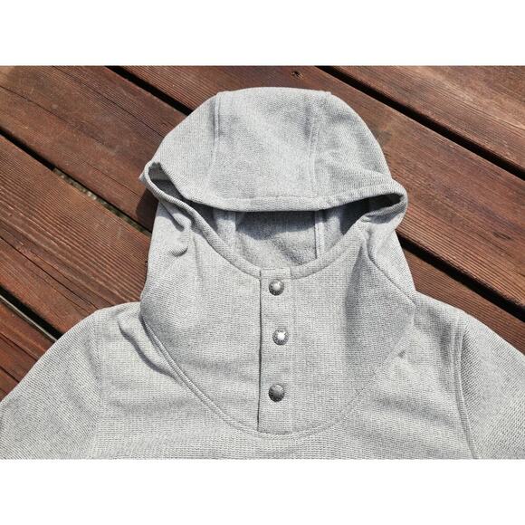 The North Face Women’s Gray Cowl Neck Hoodie Sweater Button Size Small 1/4 Snap - Picture 3 of 7